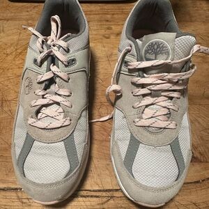 Women's Timberland Field Trekker Casual Hiking Sneakers Shoes in Gray and Pink
